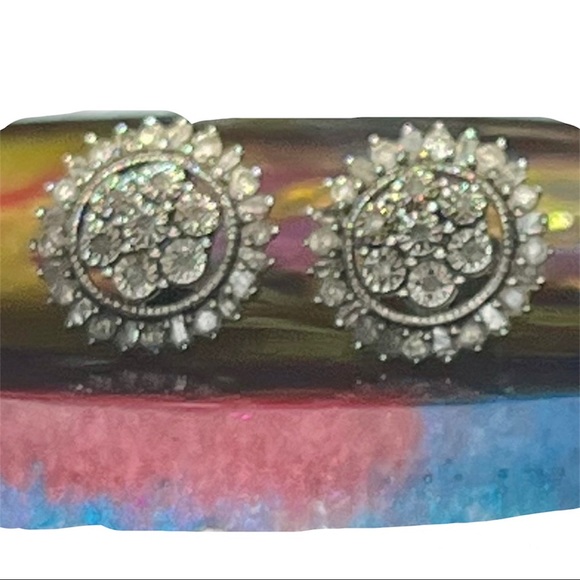 Sterling Silver 1/2 Carat T.W. Diamond
Cluster Earrings - Picture 3 of 6